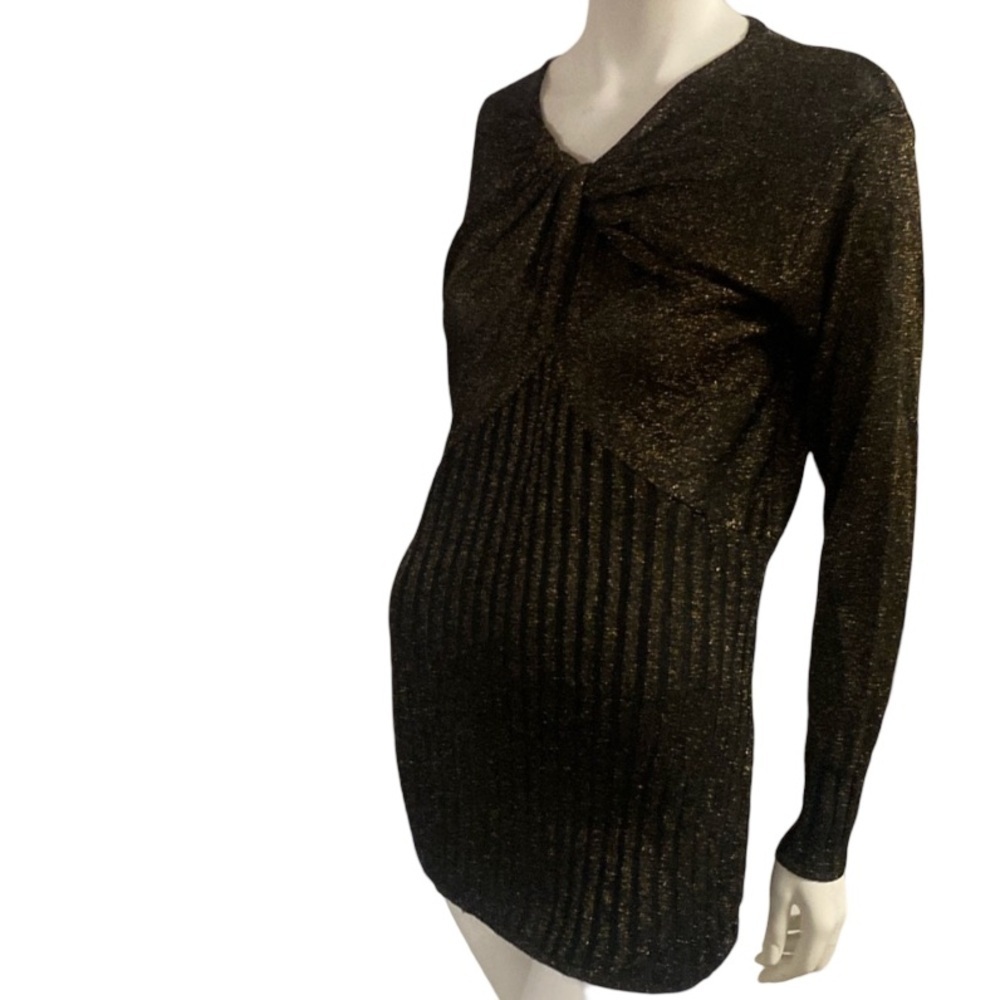 Olsen Collection 80s black and gold knot front top